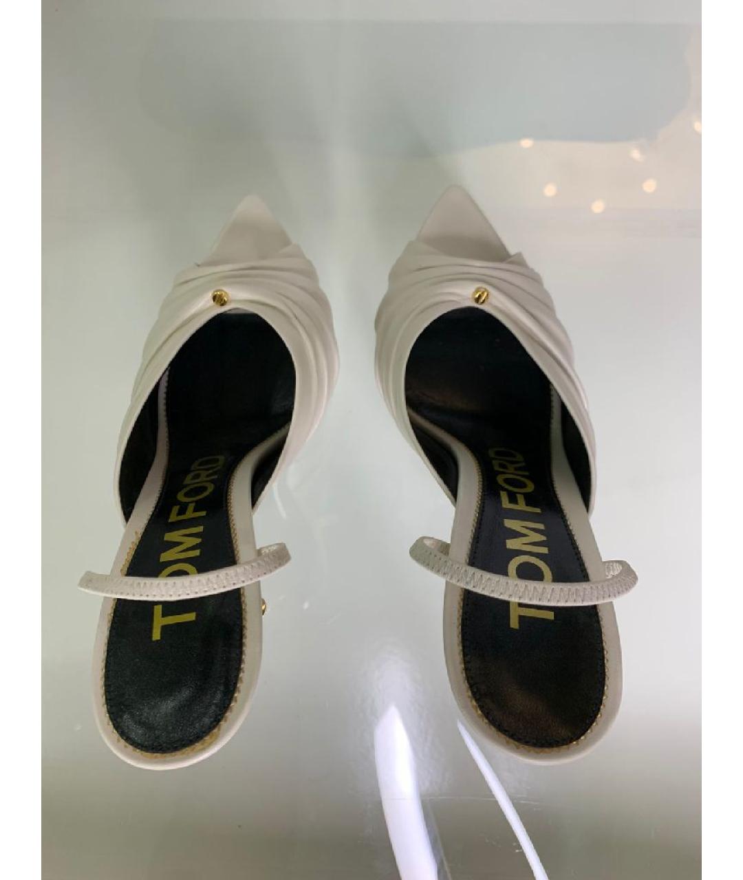 TOM FORD Белые кожаные босоножки, фото 3