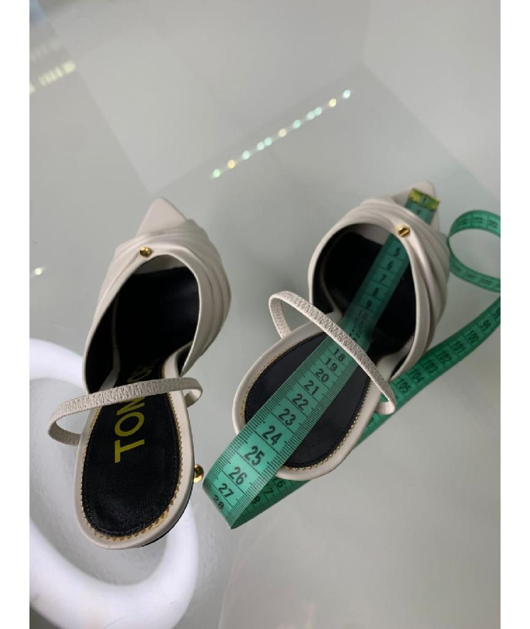 TOM FORD Белые кожаные босоножки, фото 7