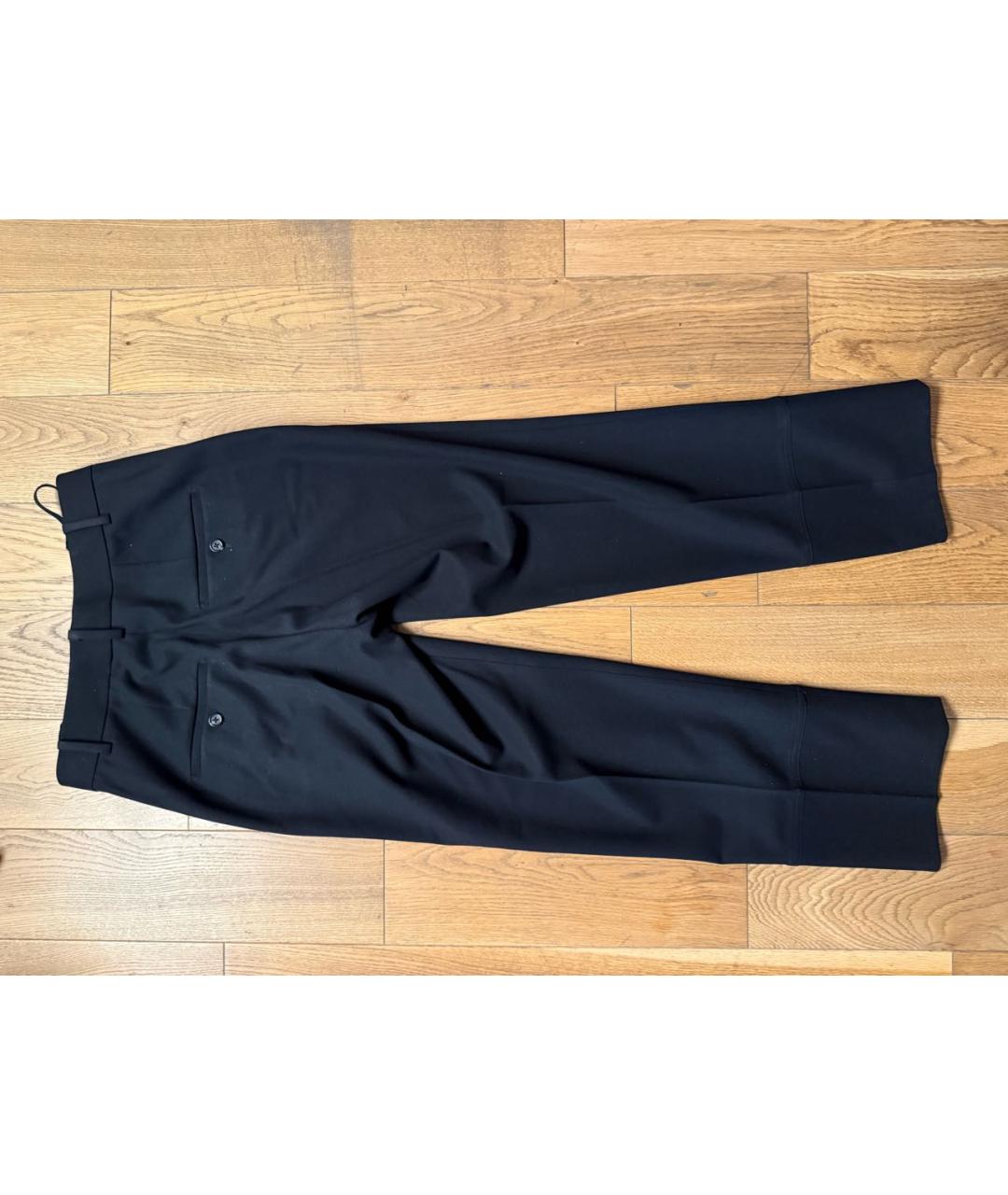 HELMUT LANG Черные шерстяные прямые брюки, фото 3