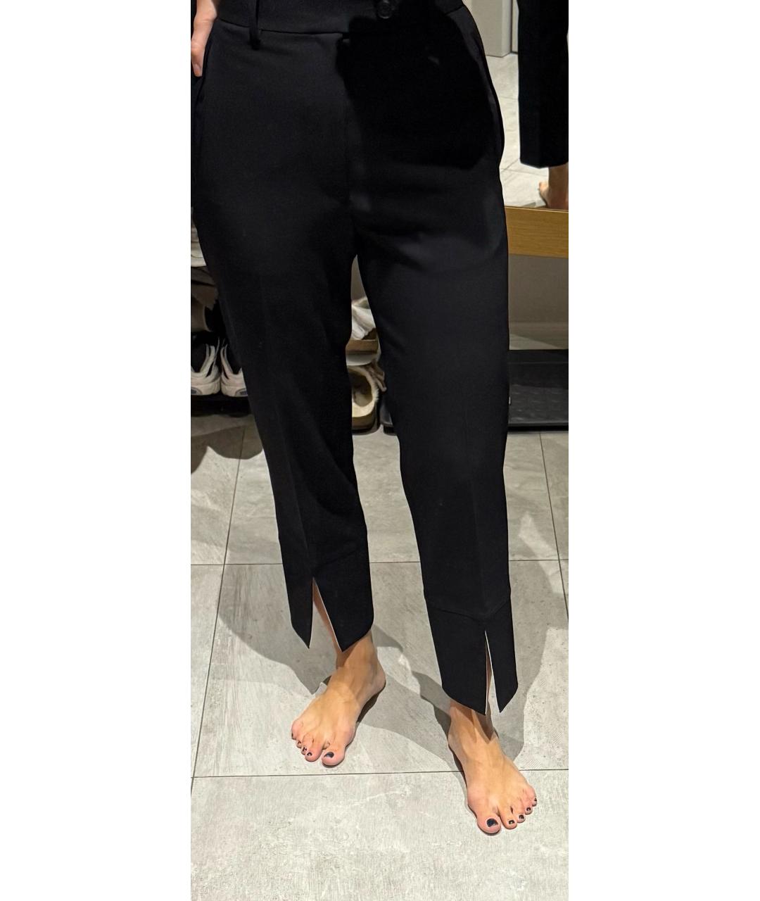 HELMUT LANG Черные шерстяные прямые брюки, фото 6