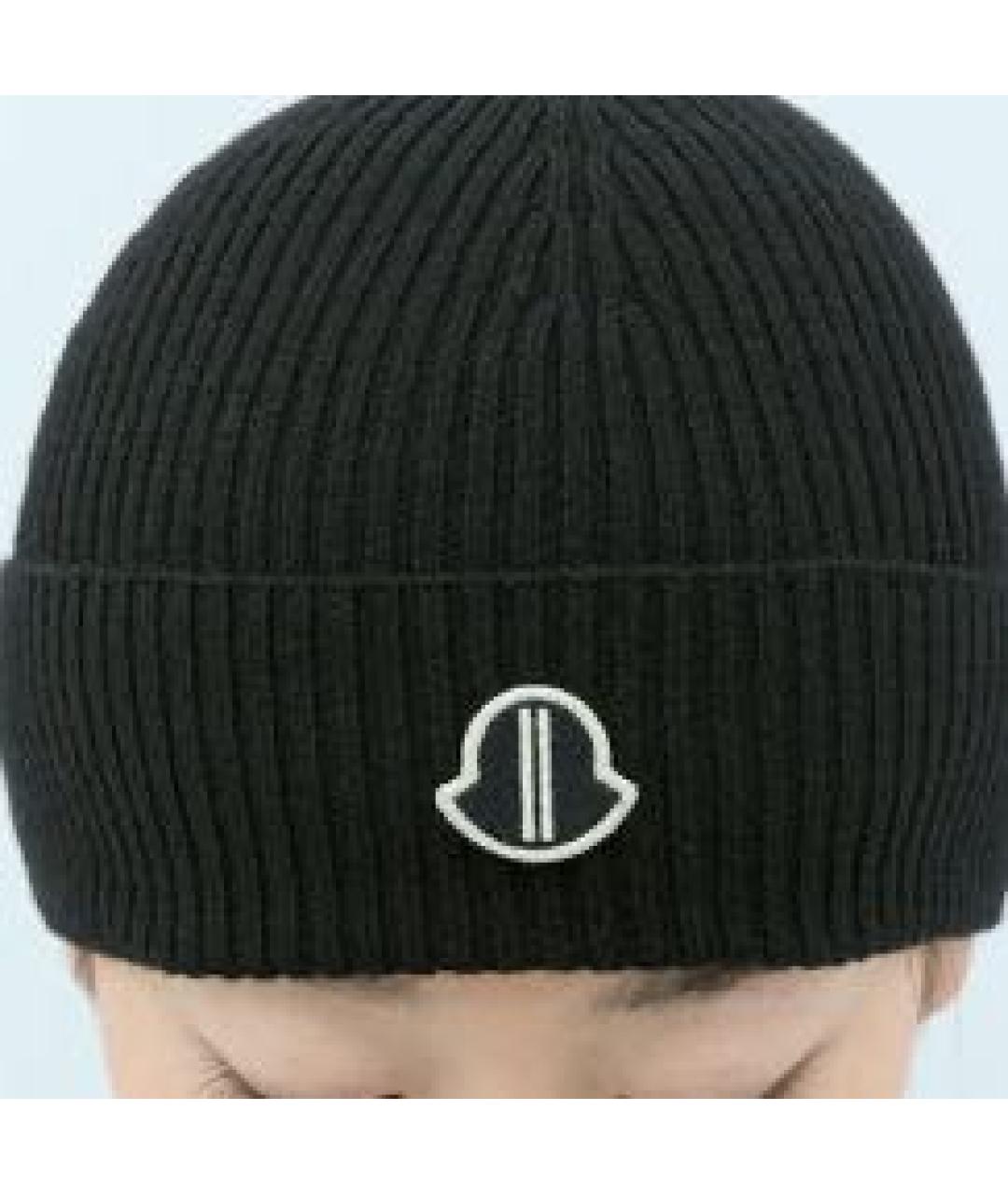MONCLER Черная шерстяная шапка, фото 8