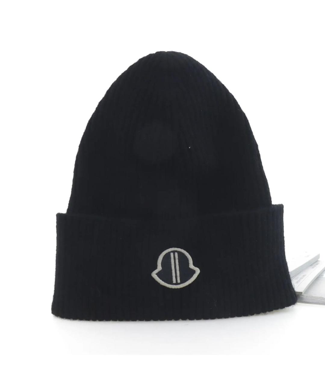 MONCLER Черная шерстяная шапка, фото 3