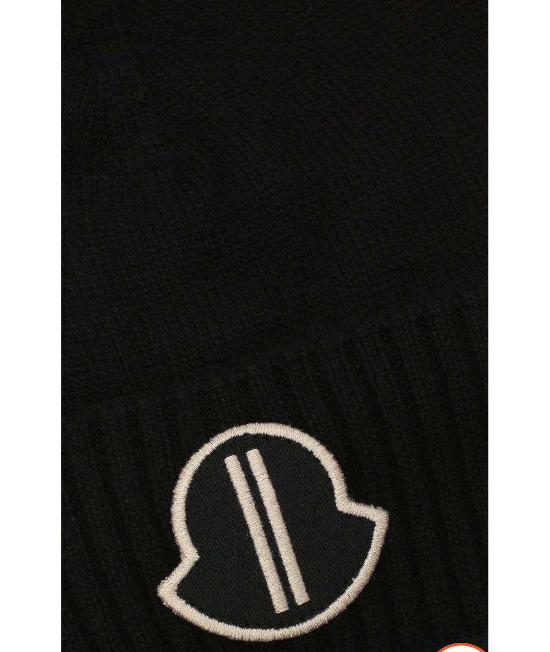 MONCLER Черная шерстяная шапка, фото 7