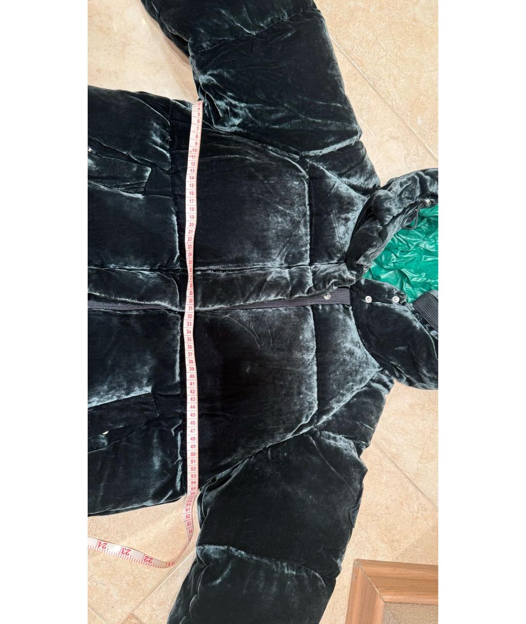 MONCLER Зеленый бархатный пуховик, фото 6