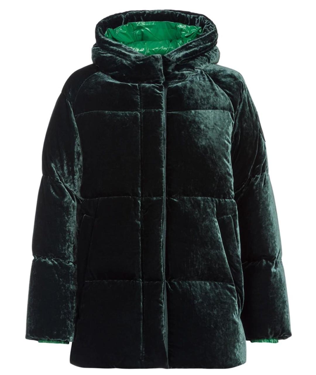 MONCLER Зеленый бархатный пуховик, фото 1