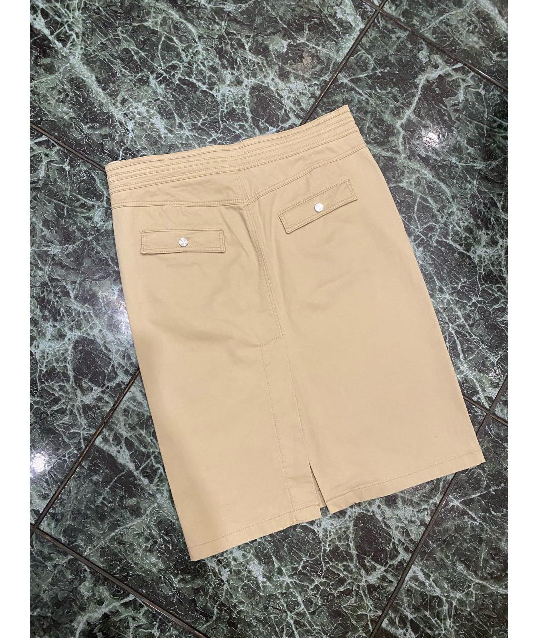 HUGO BOSS Бежевая хлопковая юбка мини, фото 2