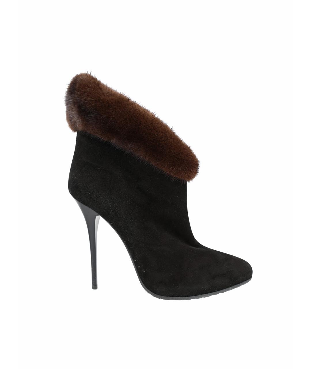 GIUSEPPE ZANOTTI DESIGN Черные замшевые ботильоны, фото 1