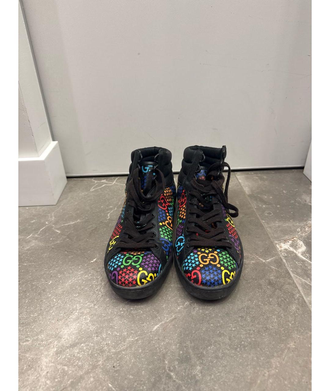 GUCCI Мульти кожаные высокие кроссовки / кеды, фото 2