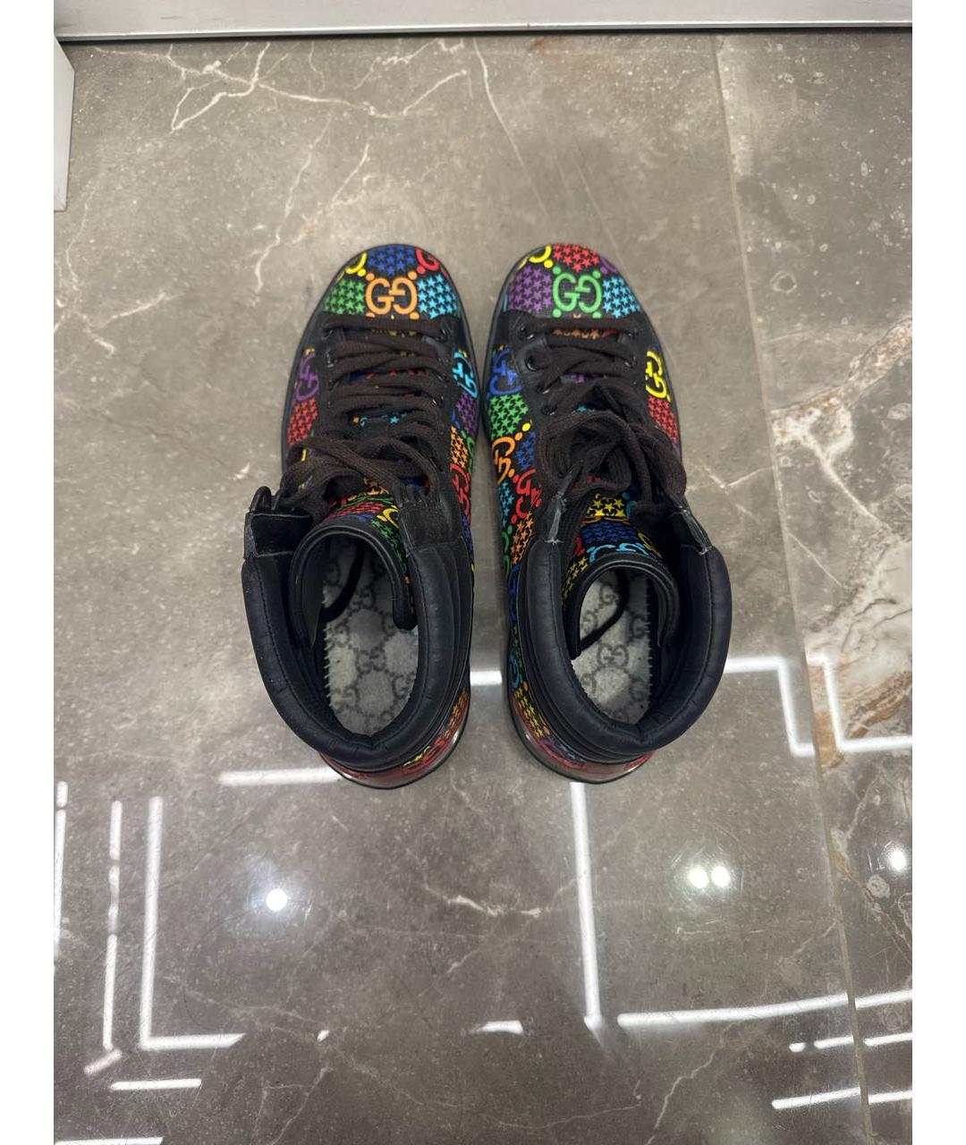 GUCCI Мульти кожаные высокие кроссовки / кеды, фото 3