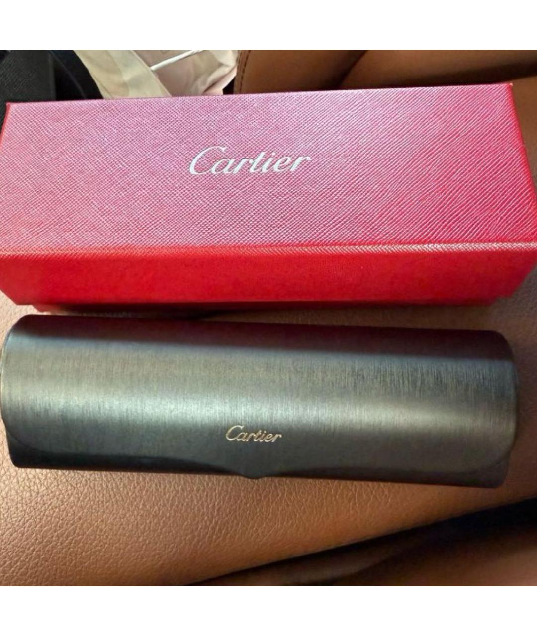 CARTIER Коричневые пластиковые солнцезащитные очки, фото 4
