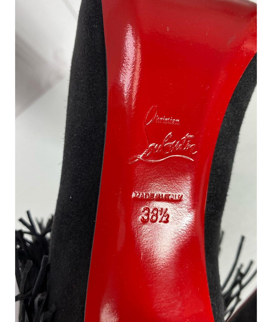 CHRISTIAN LOUBOUTIN Черные замшевые сапоги, фото 6