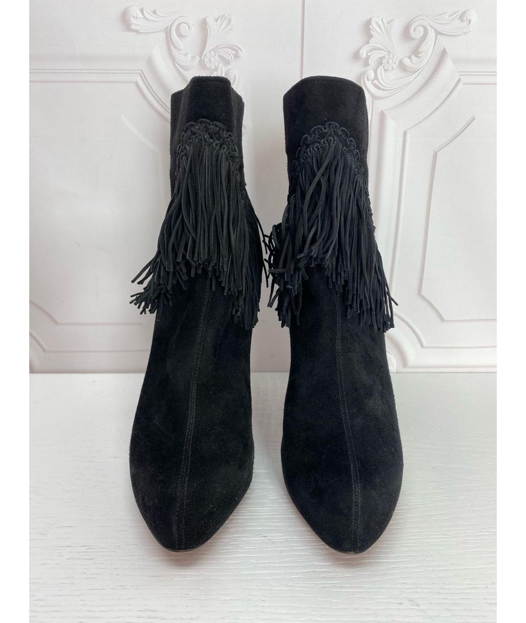 CHRISTIAN LOUBOUTIN Черные замшевые сапоги, фото 2