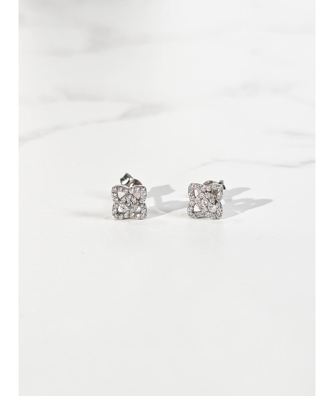 DE BEERS Серебряные серьги из белого золота, фото 4