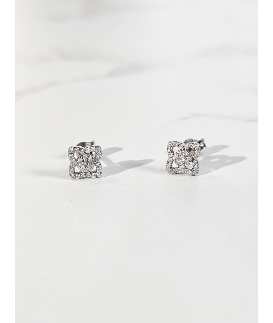 DE BEERS Серебряные серьги из белого золота, фото 2