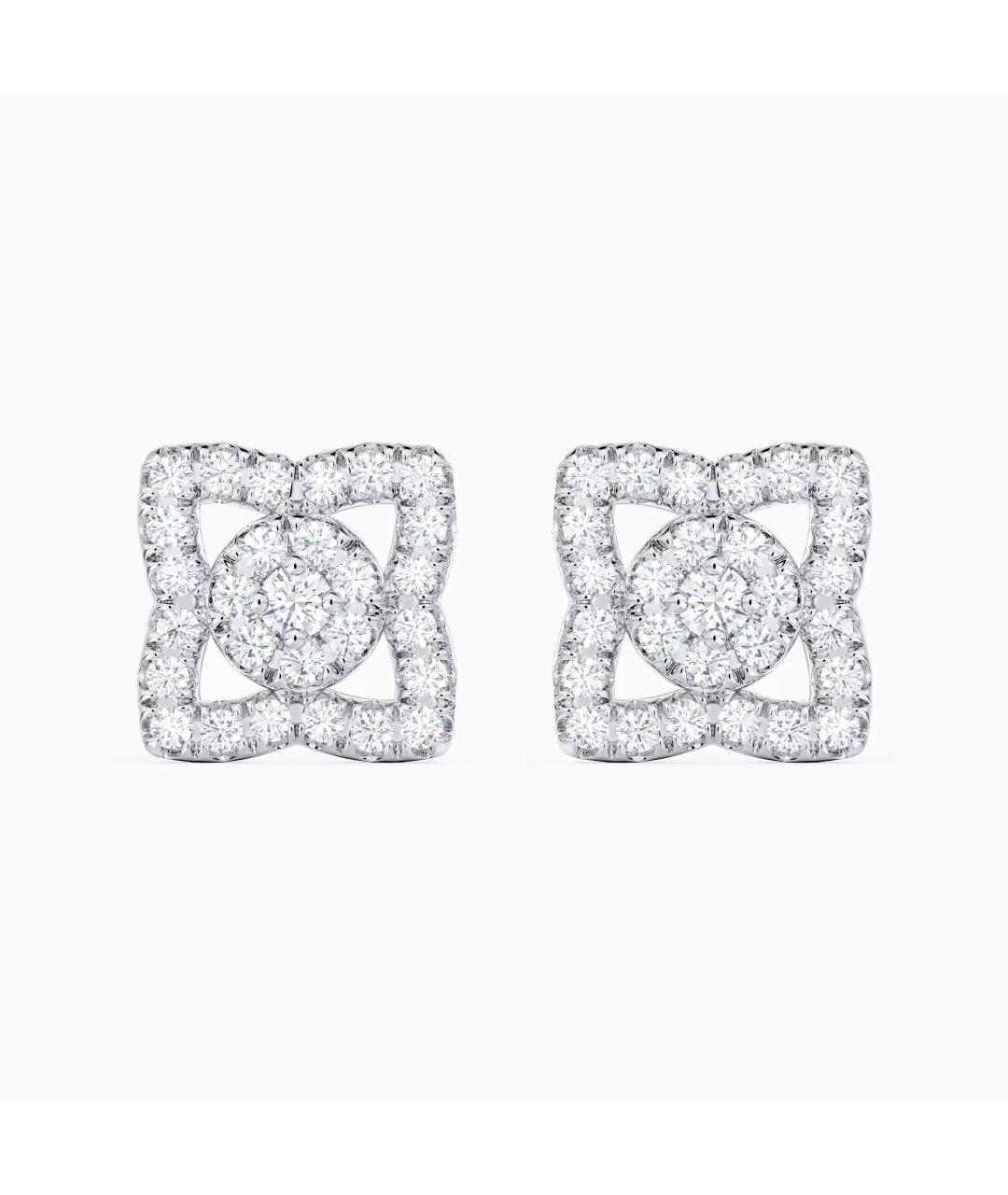 DE BEERS Серебряные серьги из белого золота, фото 1