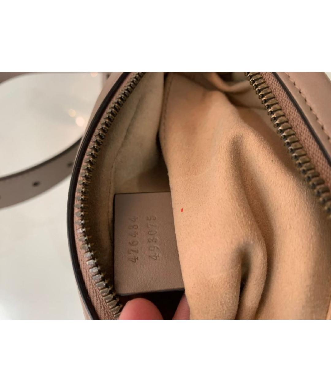GUCCI Бежевая кожаная поясная сумка, фото 5