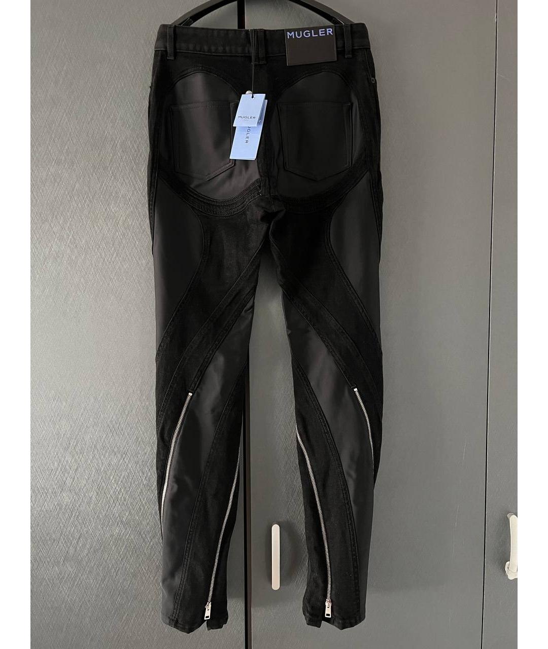 MUGLER Черные хлопковые джинсы клеш, фото 2
