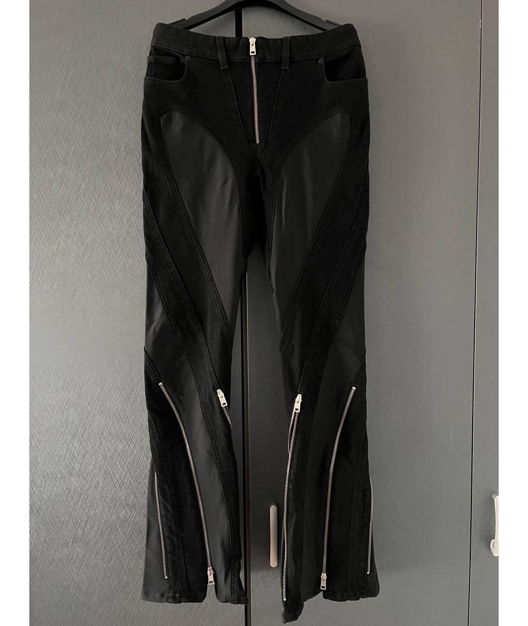 MUGLER Черные хлопковые джинсы клеш, фото 9