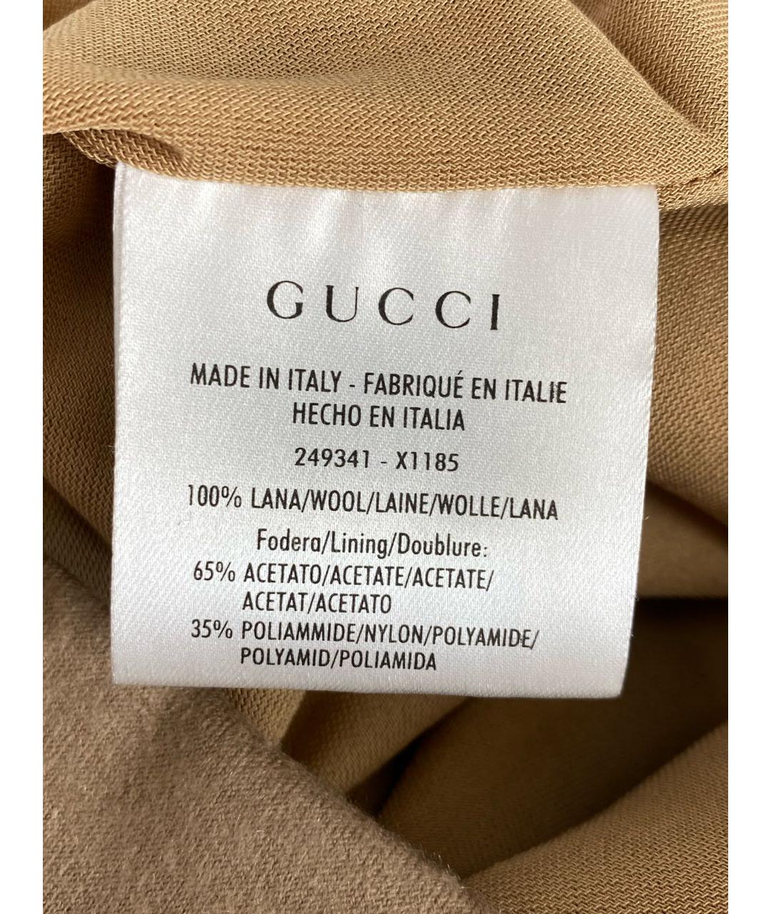 GUCCI Бежевое шерстяное повседневное платье, фото 3
