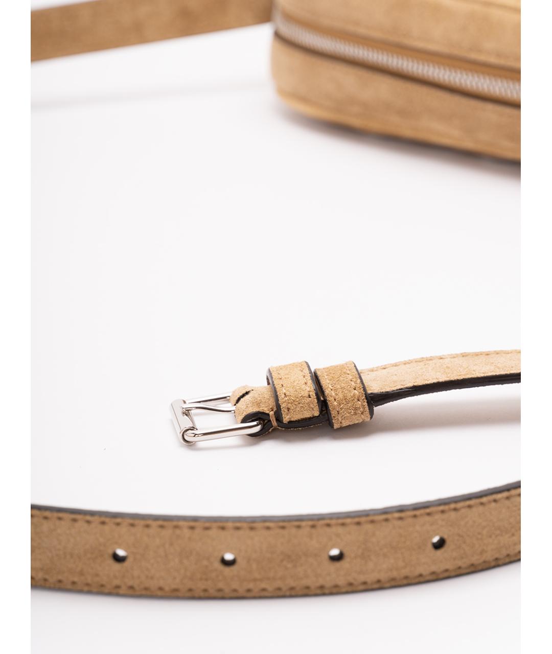 VALENTINO Бежевая замшевая сумка через плечо, фото 4