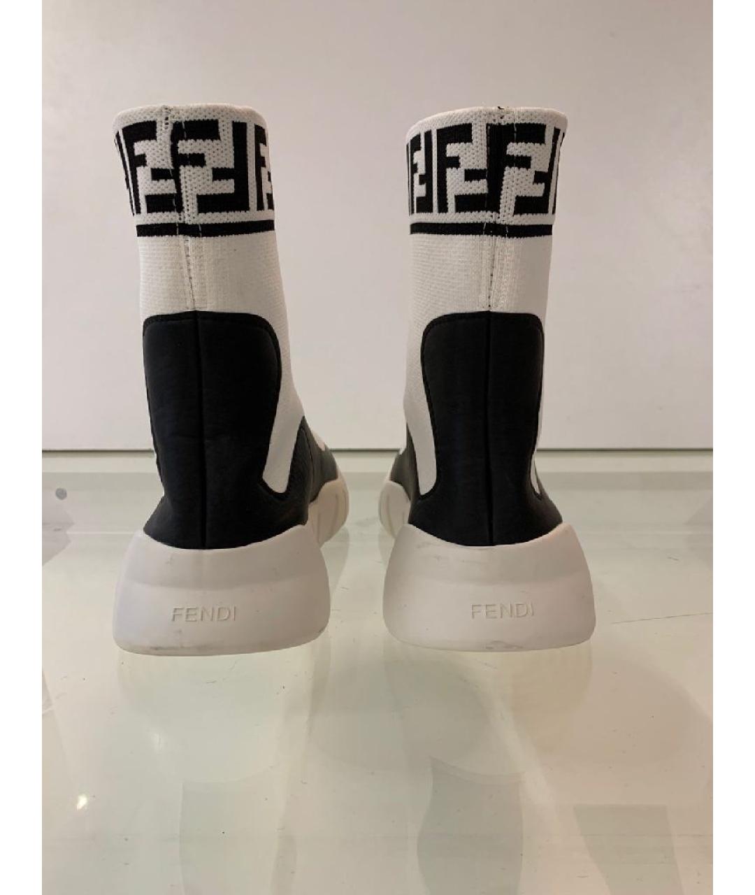 FENDI Белые текстильные кроссовки, фото 4