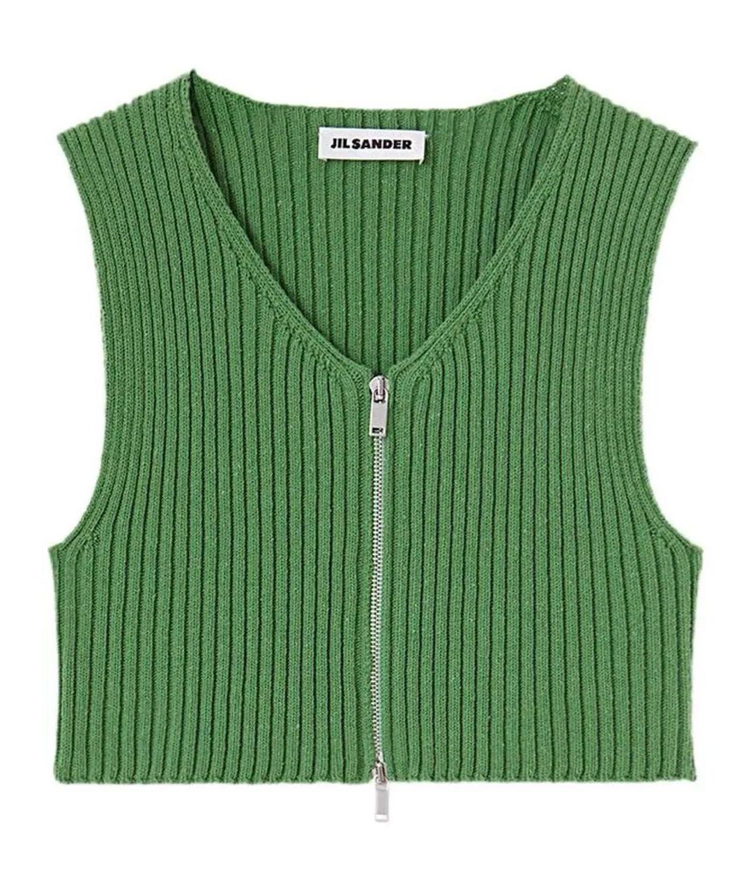 JIL SANDER Зеленая жилетка, фото 1