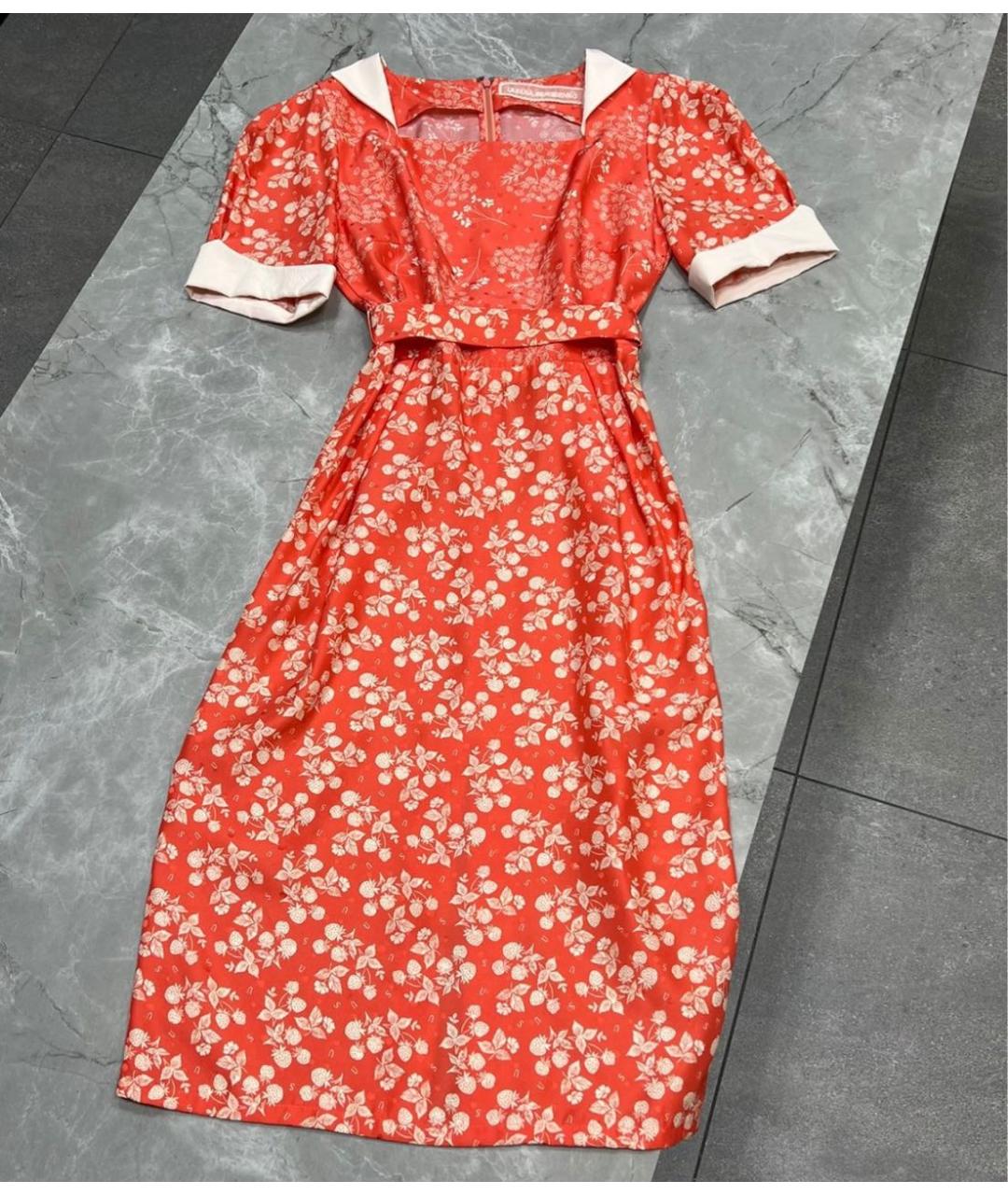 ULYANA SERGEENKO Красное шелковое коктейльное платье, фото 5