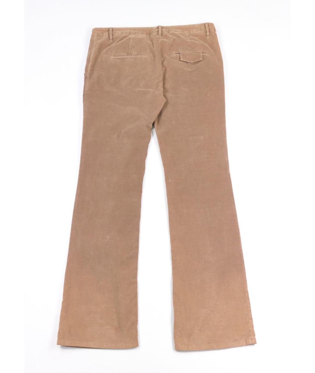 BRUNELLO CUCINELLI Коричневые хлопковые брюки широкие, фото 2