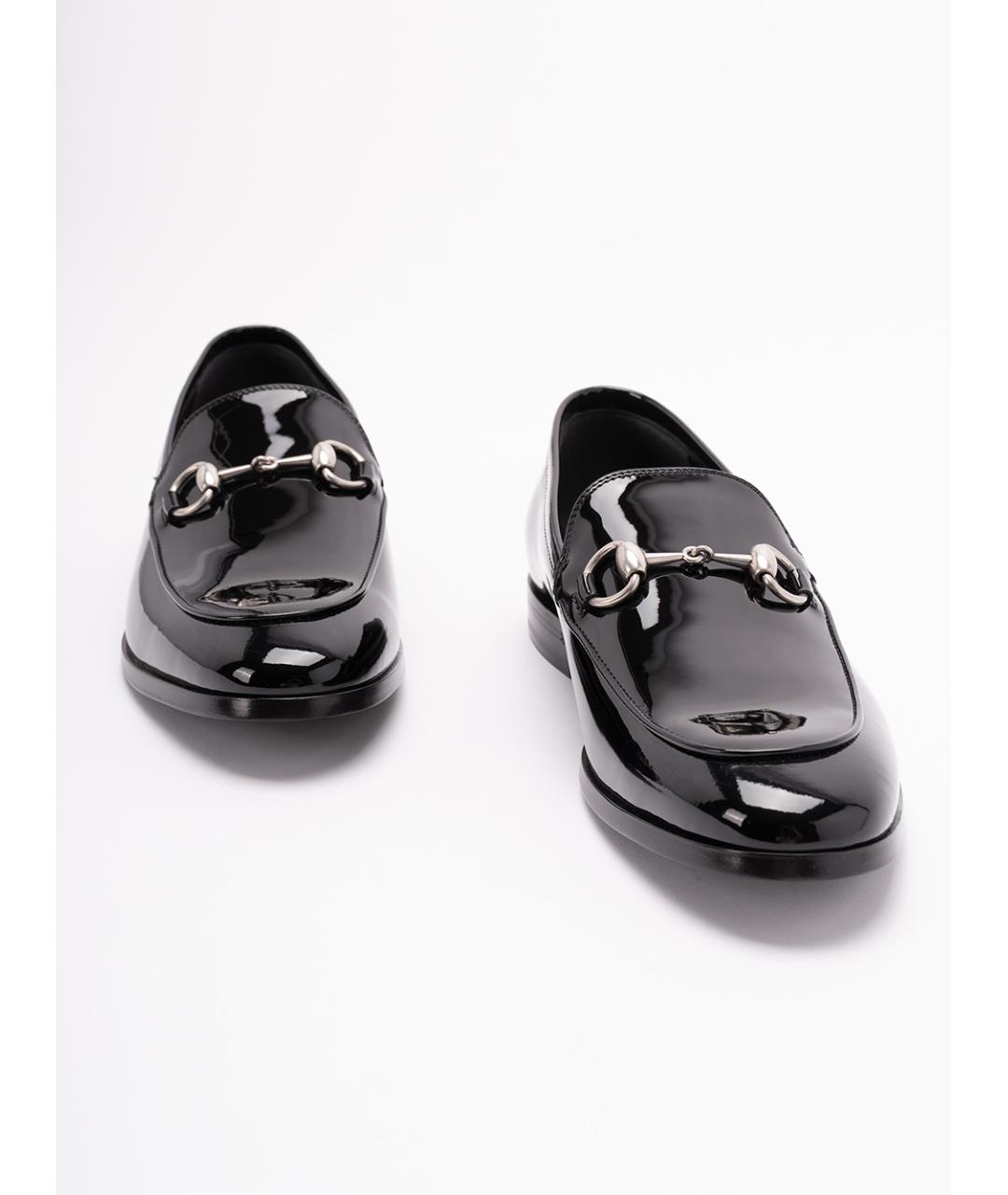 GUCCI Черные лоферы из лакированной кожи, фото 5