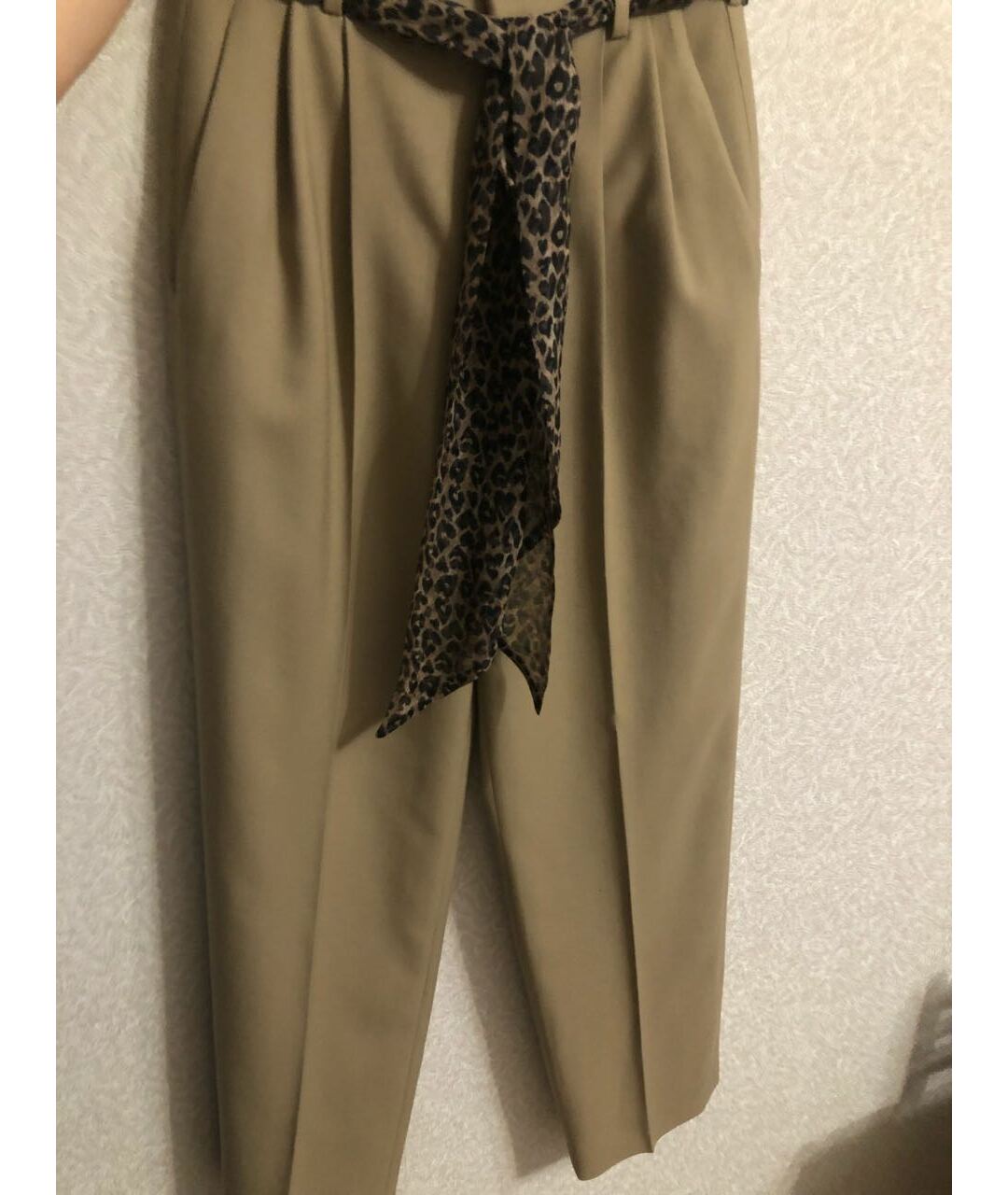 SAINT LAURENT Бежевые шерстяные прямые брюки, фото 2