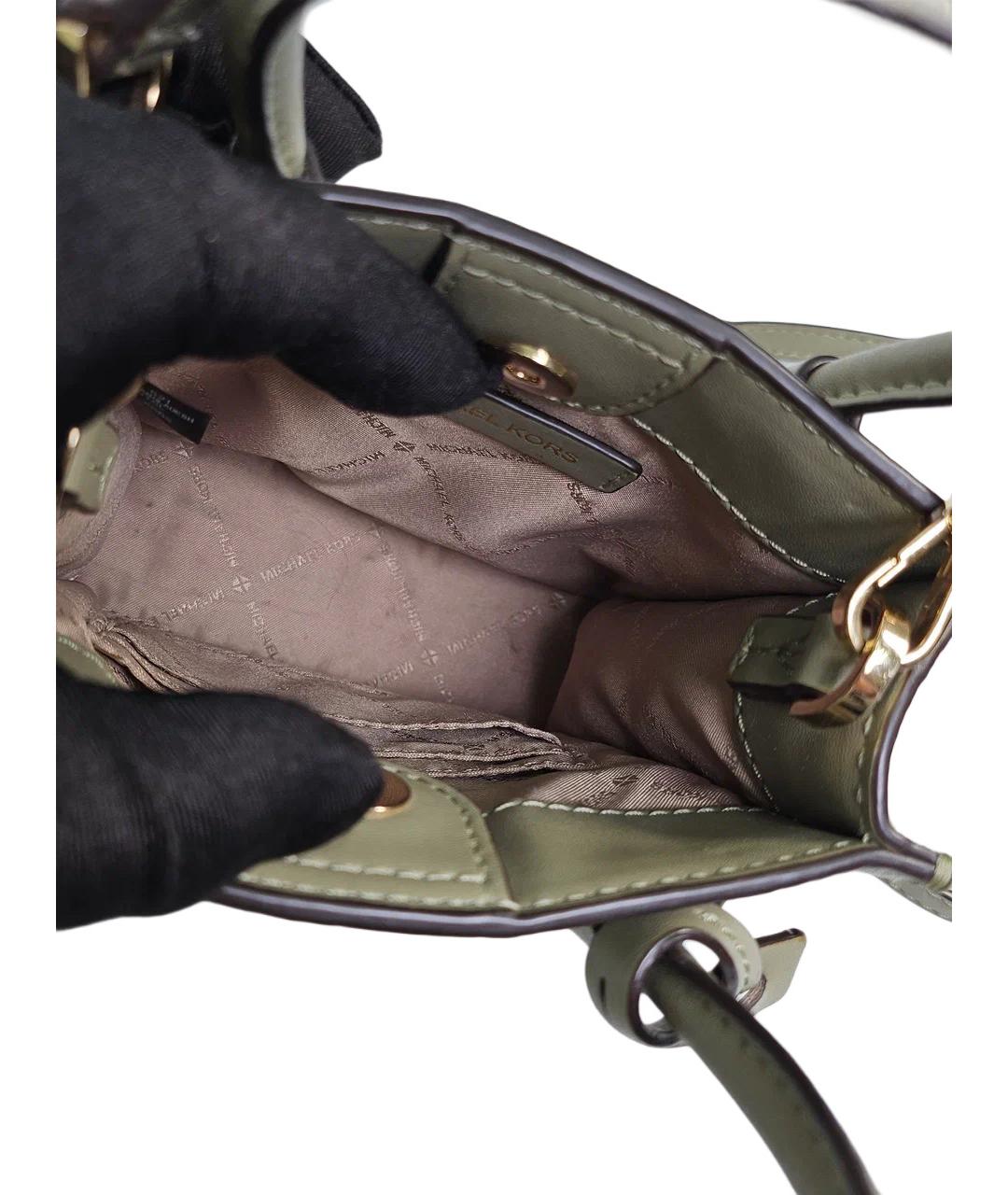 MICHAEL KORS Зеленая кожаная сумка через плечо, фото 8