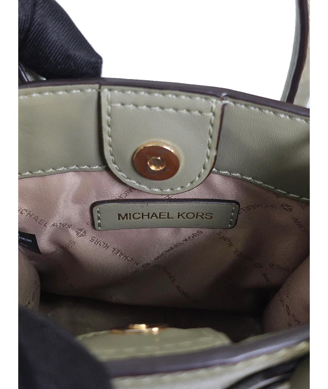 MICHAEL KORS Зеленая кожаная сумка через плечо, фото 9