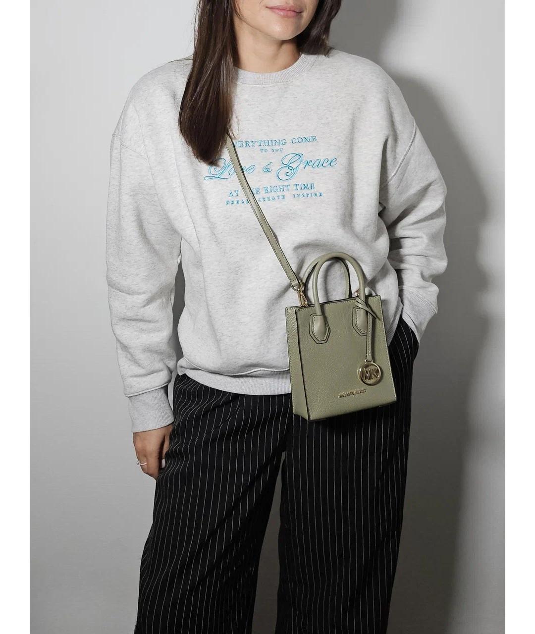 MICHAEL KORS Зеленая кожаная сумка через плечо, фото 4