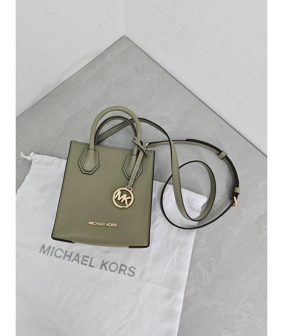 MICHAEL KORS Зеленая кожаная сумка через плечо, фото 3