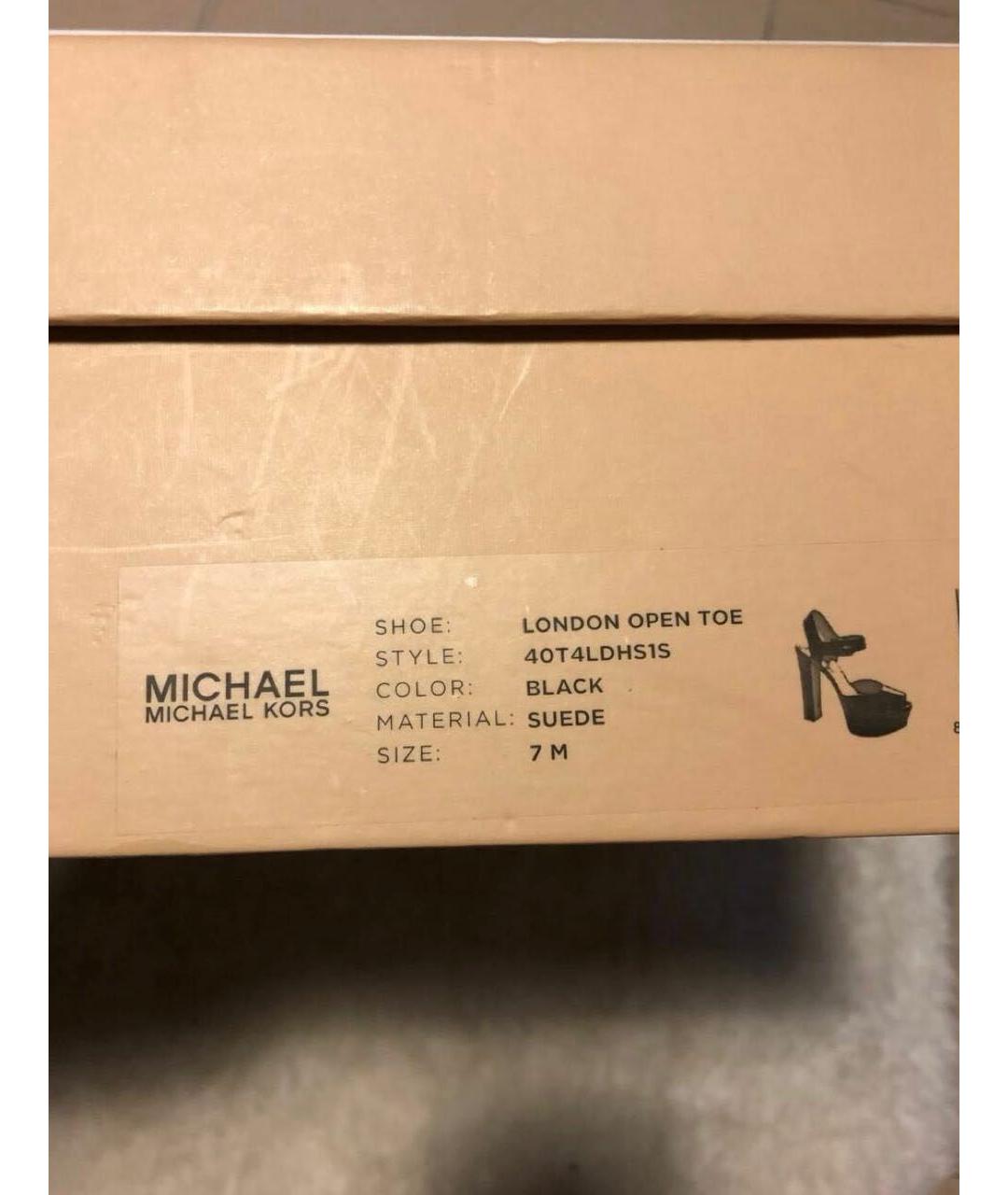 MICHAEL KORS Черные замшевые босоножки, фото 5