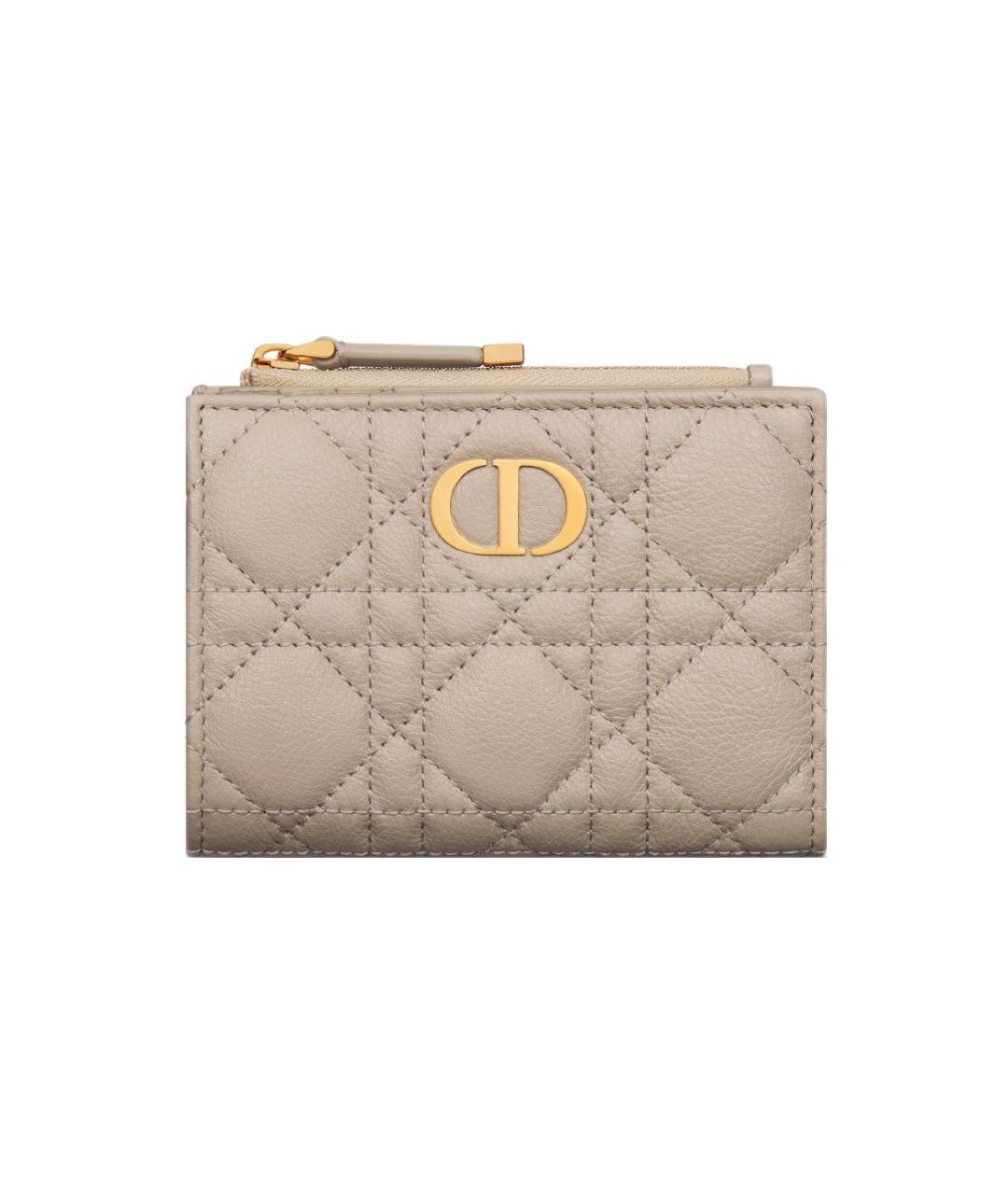 CHRISTIAN DIOR Бежевый кожаный кошелек, фото 1
