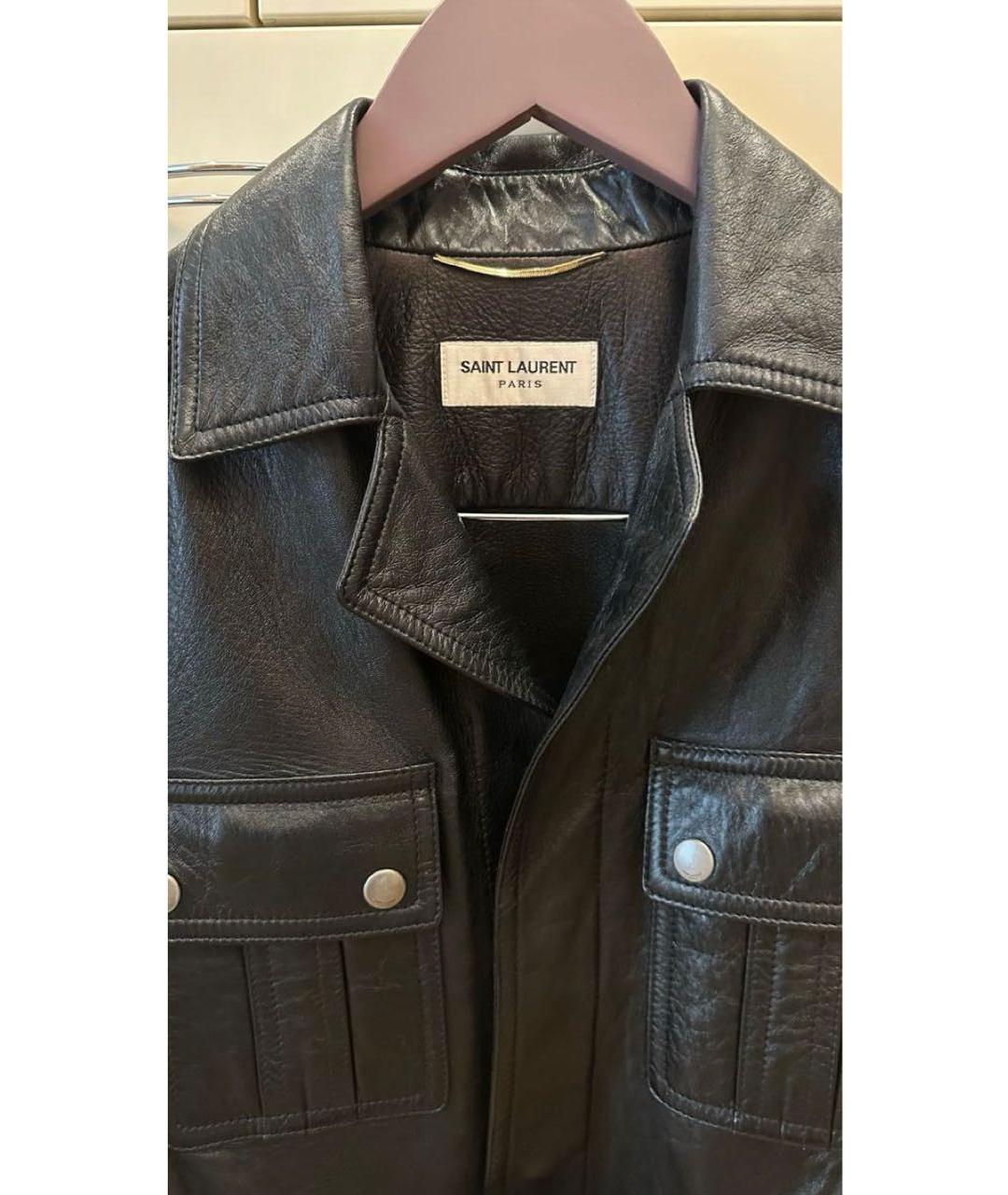 SAINT LAURENT Черная кожаная куртка, фото 5