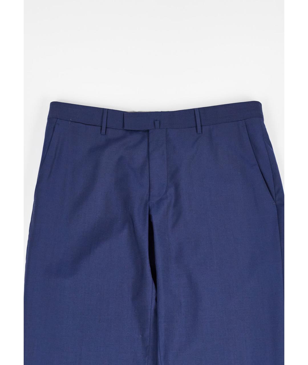 CORNELIANI Синие шерстяные классические брюки, фото 4