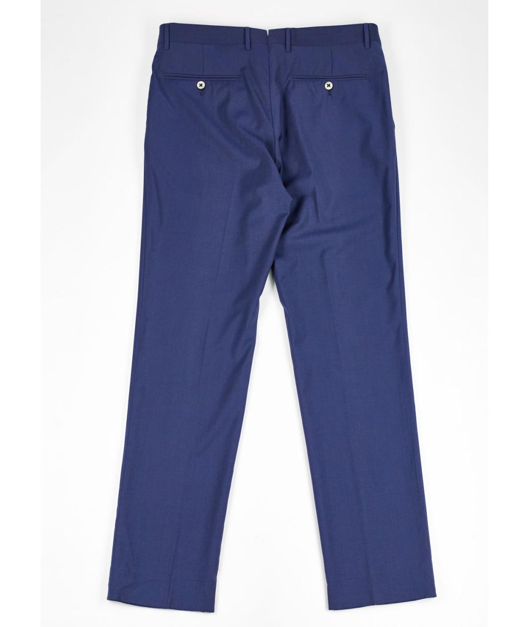 CORNELIANI Синие шерстяные классические брюки, фото 2
