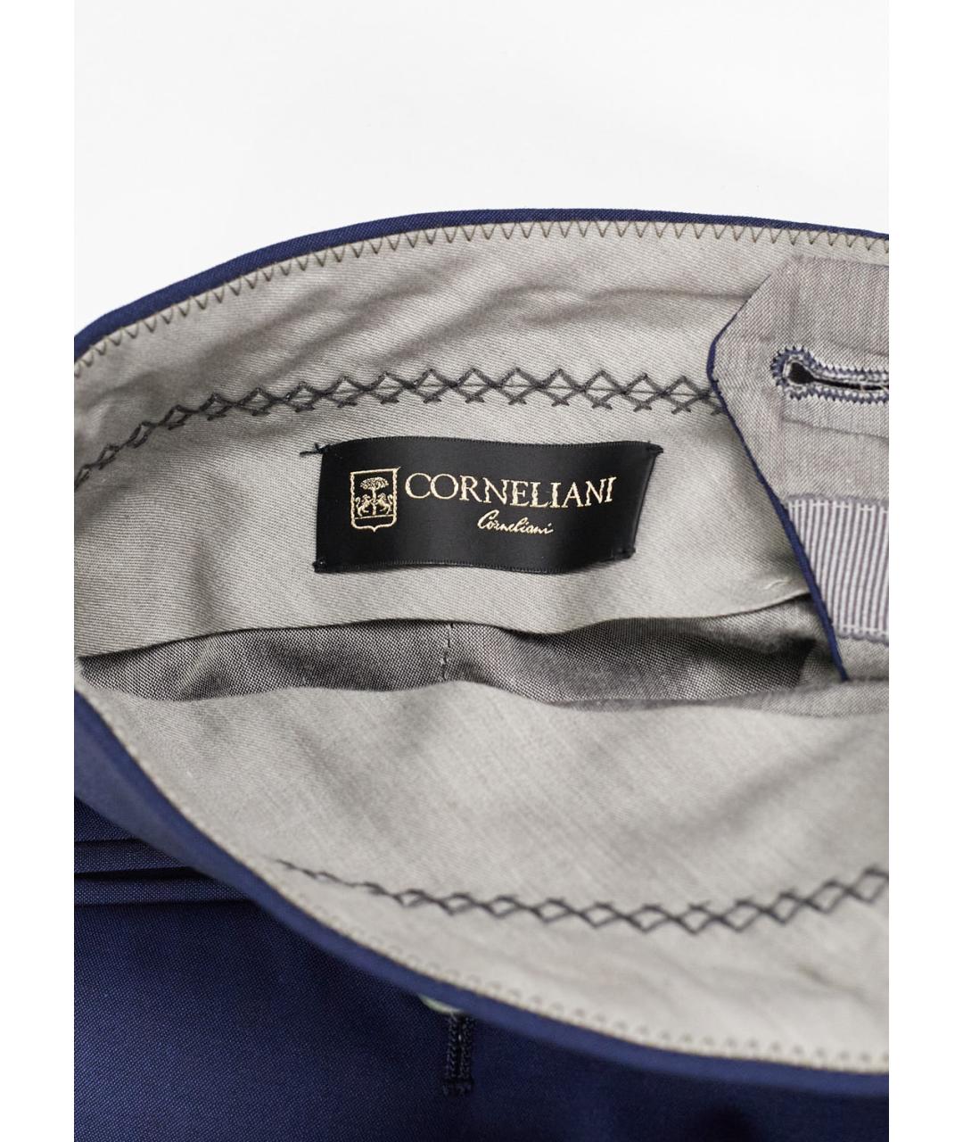 CORNELIANI Синие шерстяные классические брюки, фото 3