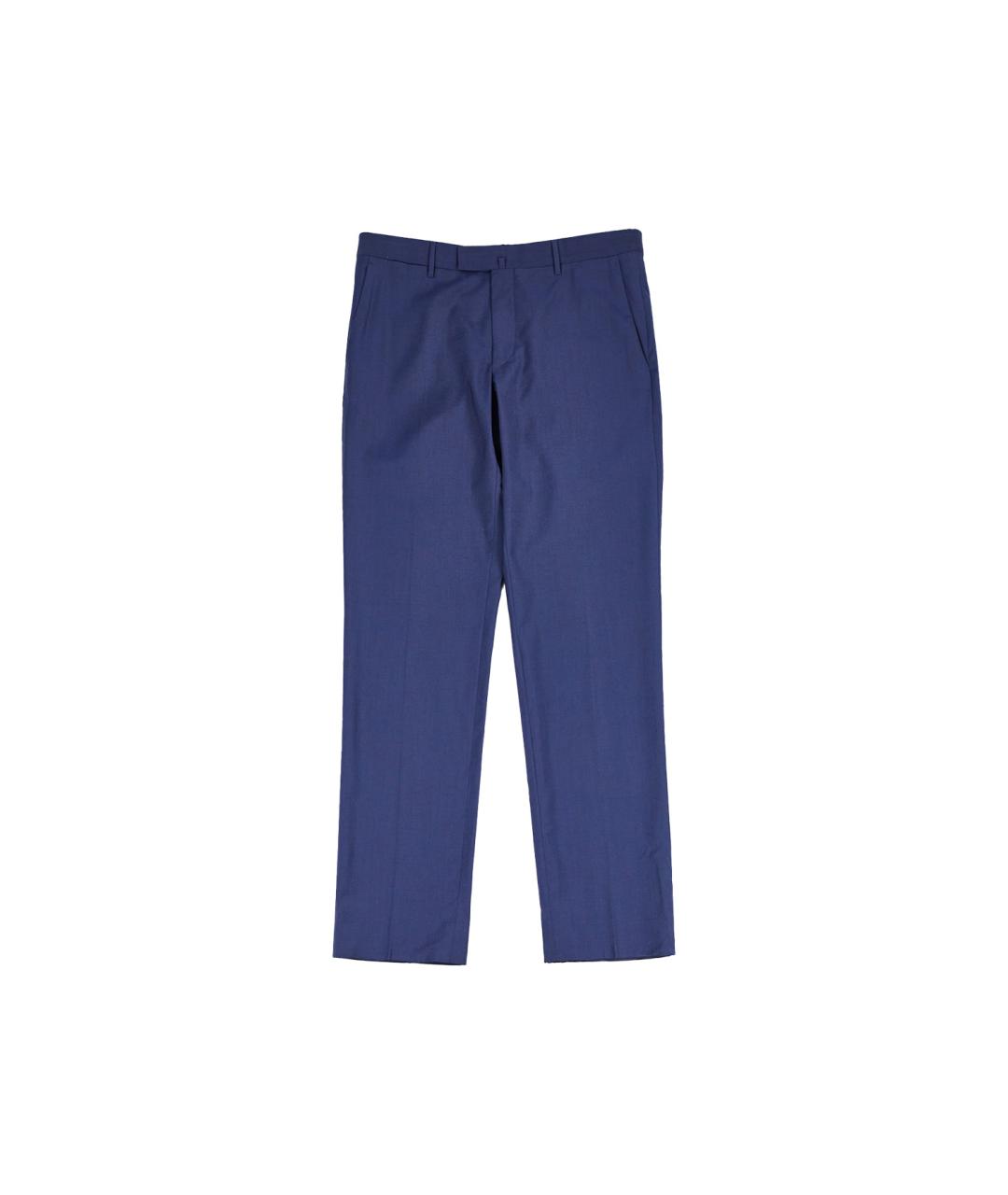 CORNELIANI Синие шерстяные классические брюки, фото 1