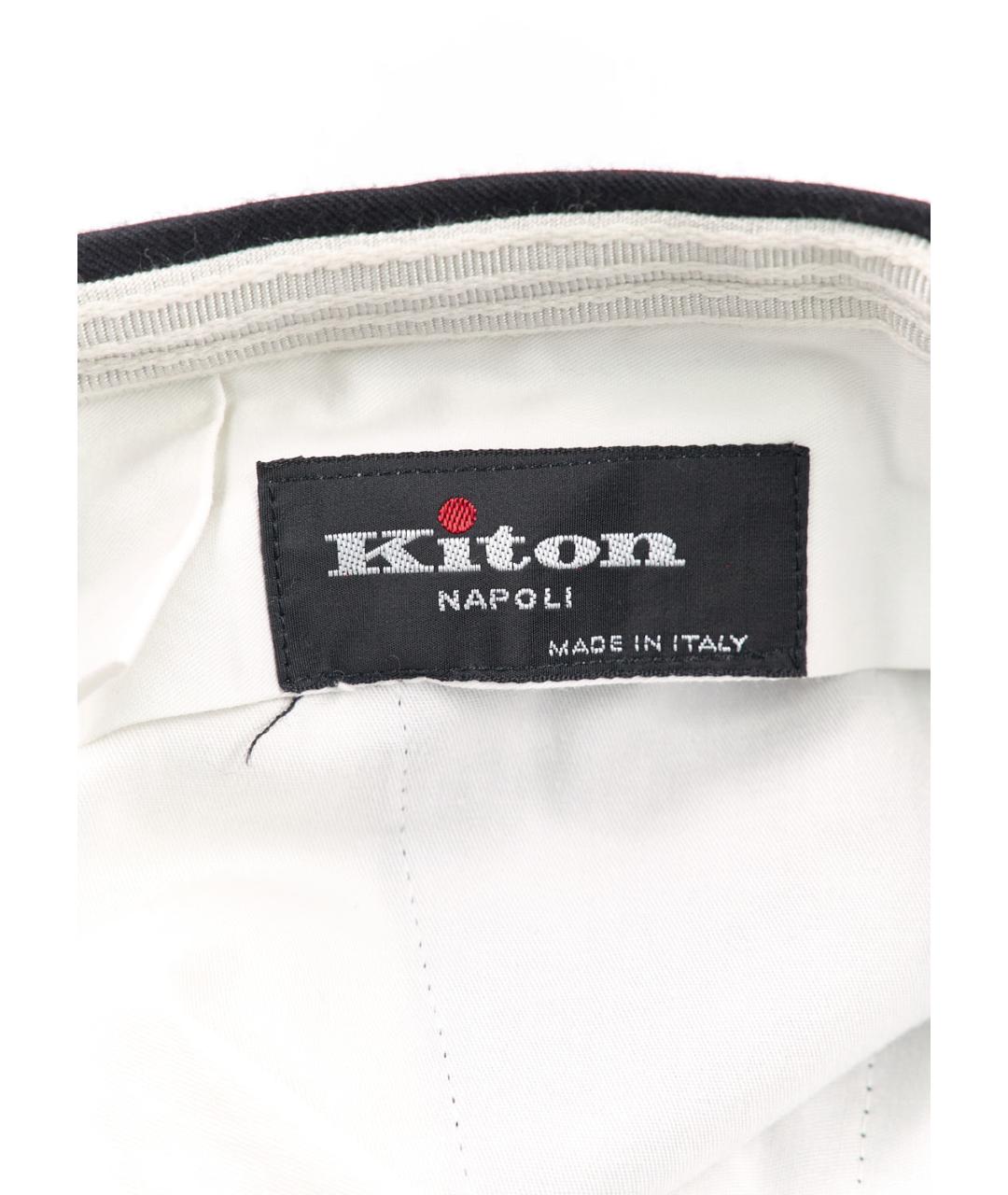 KITON Черные кашемировые классические брюки, фото 3