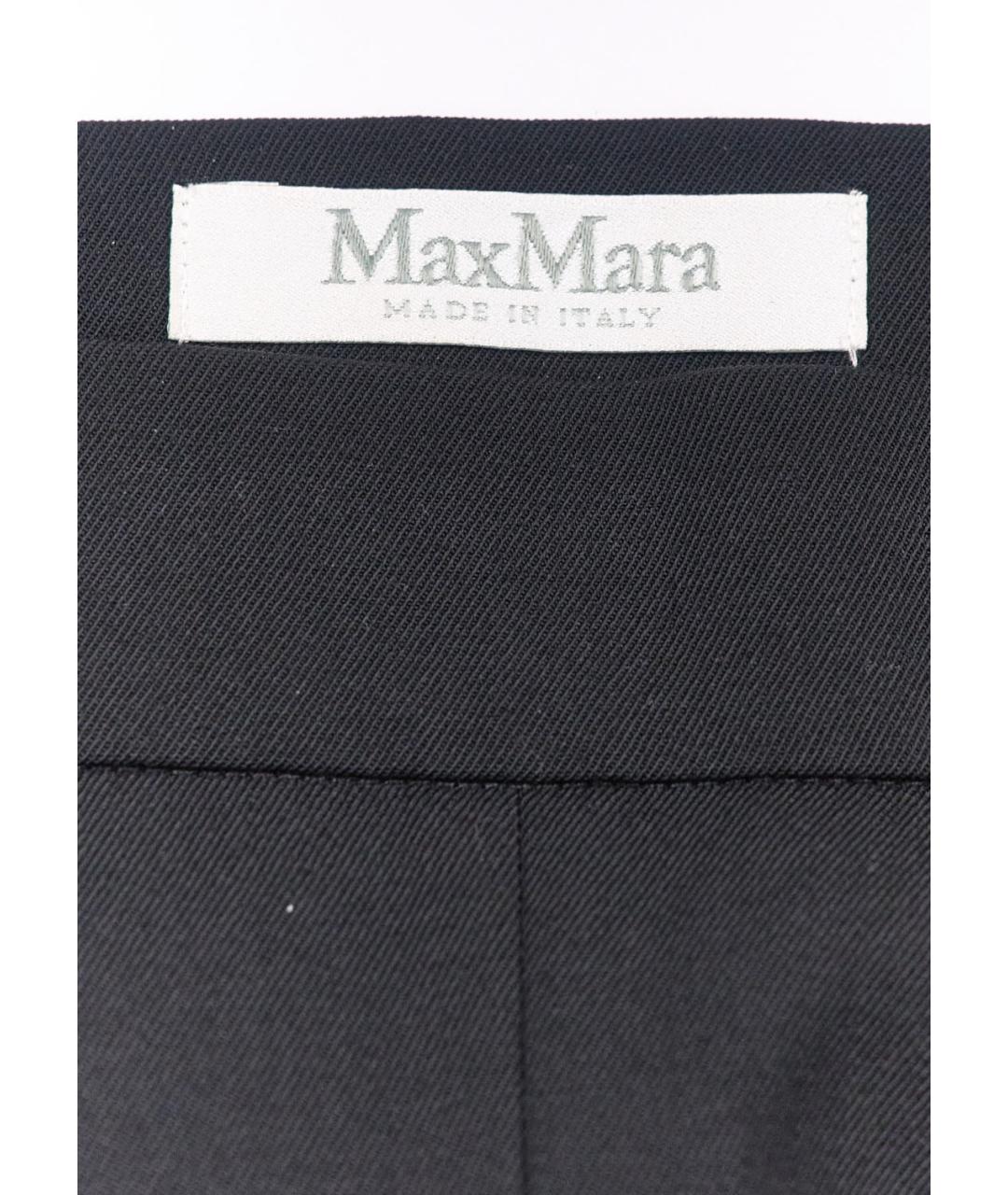 MAX MARA Черные шерстяные брюки широкие, фото 3