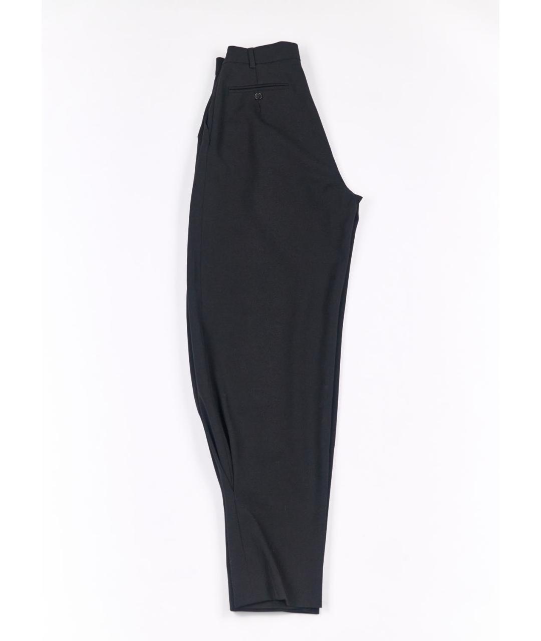 MAX MARA Черные шерстяные брюки широкие, фото 5