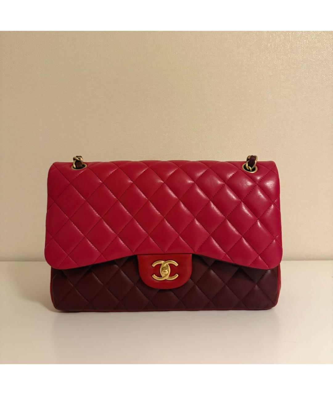 CHANEL Бордовая кожаная сумка через плечо, фото 8