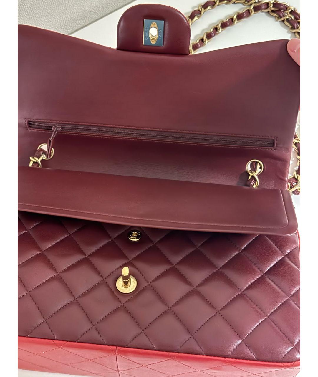 CHANEL Бордовая кожаная сумка через плечо, фото 3