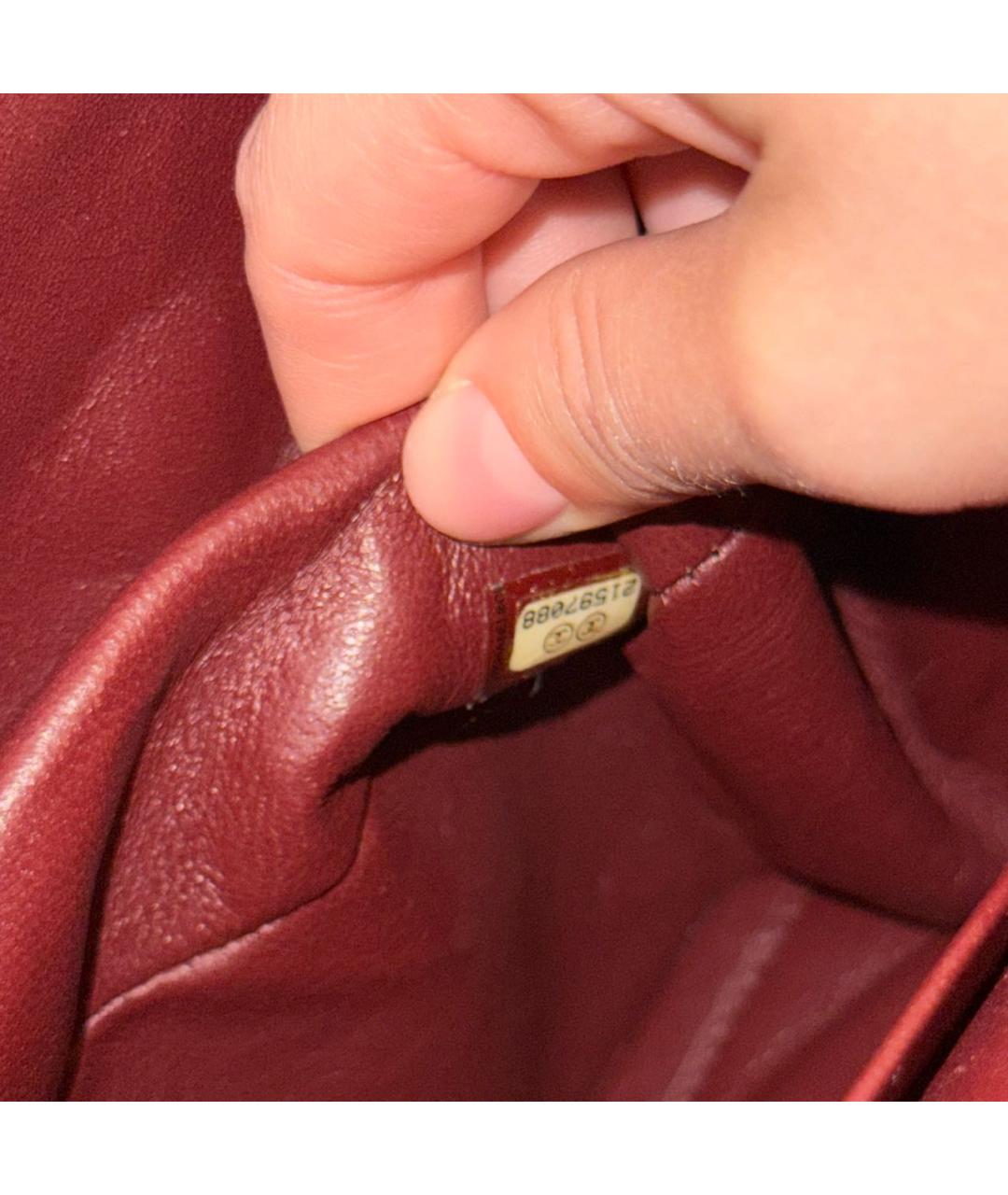 CHANEL Бордовая кожаная сумка через плечо, фото 4