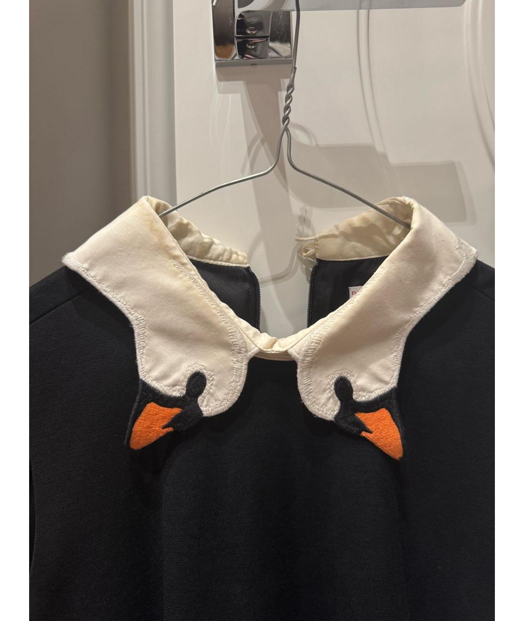 RED VALENTINO Черное хлопковое вечернее платье, фото 4