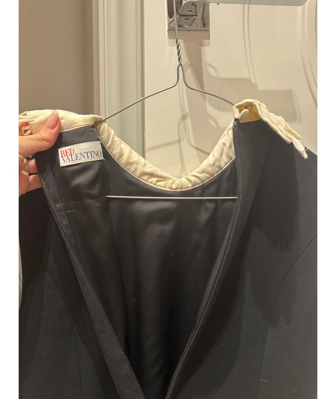 RED VALENTINO Черное хлопковое вечернее платье, фото 3