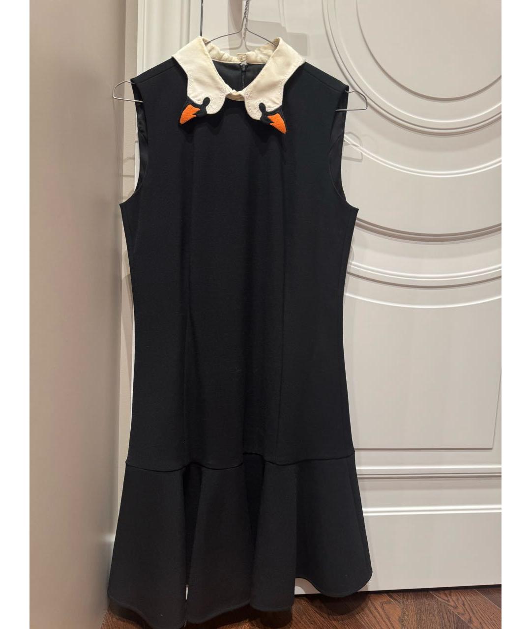 RED VALENTINO Черное хлопковое вечернее платье, фото 5
